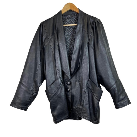 Vera Pelle Jackets & Blazers - Vintage Vera Pelle Black Leather 90’s Jacket Size M Made In Italy